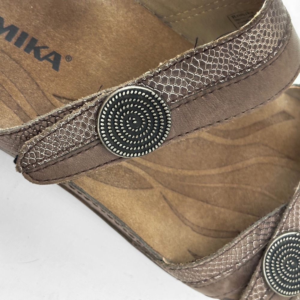 Romika Fidschi 22 Womens Metallic Snake Embossed Leather Slide Sandals 38/7-7.5 - Picture 9 of 10